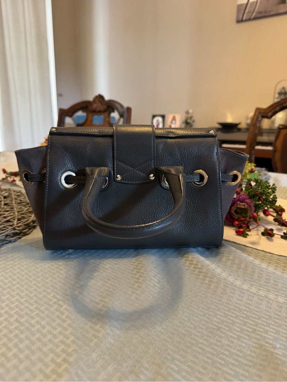 Jimmy Choo Rosalie dark gray leather and suede - Picture 2 of 15